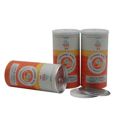 Dog Food Canister EOE Design Pet Food Packaging Paper Cans with Aluminum Foil Liner